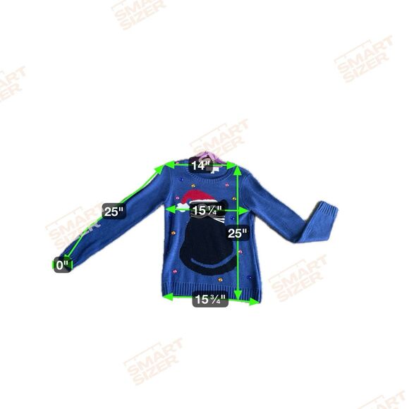 Carolyn Taylor Ugly Christmas Sweater Small Navy Cat Santa Beaded Festive Y2K - Picture 12 of 14